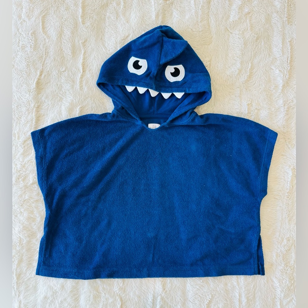 Blue Monster Hooded Towel Poncho size 2T